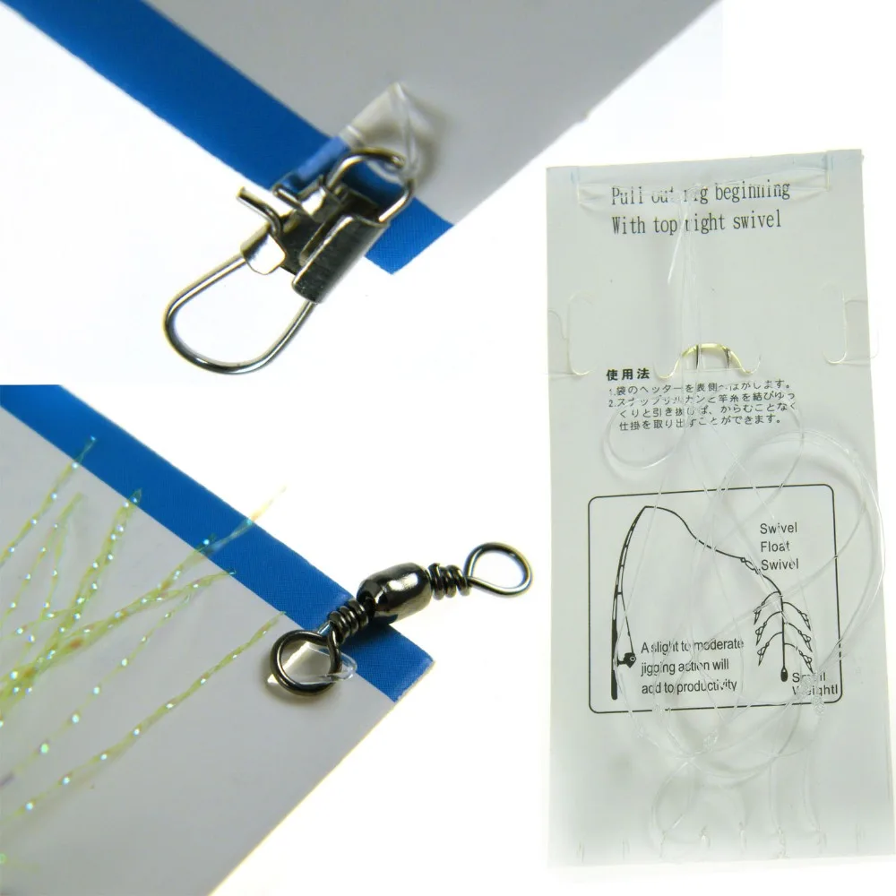 Sabiki-Señuelos de Pesca en agua salada, cebo de camarón brillante para pesca nocturna, 1 paquete (5 unidades) - imagen 4