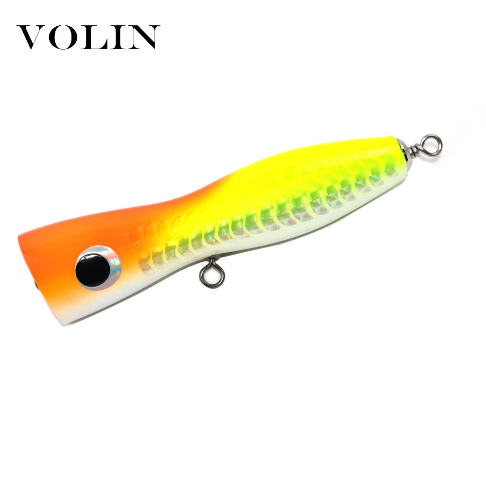VOLIN-señuelo de pesca duro, cebo de madera de 145mm y 70g, para agua salada, de madera, Popper, Artificial, 1 unidad - imagen 3