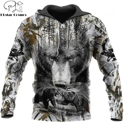 KJ620 Sudadera de pesca con capucha estampado 3D oso