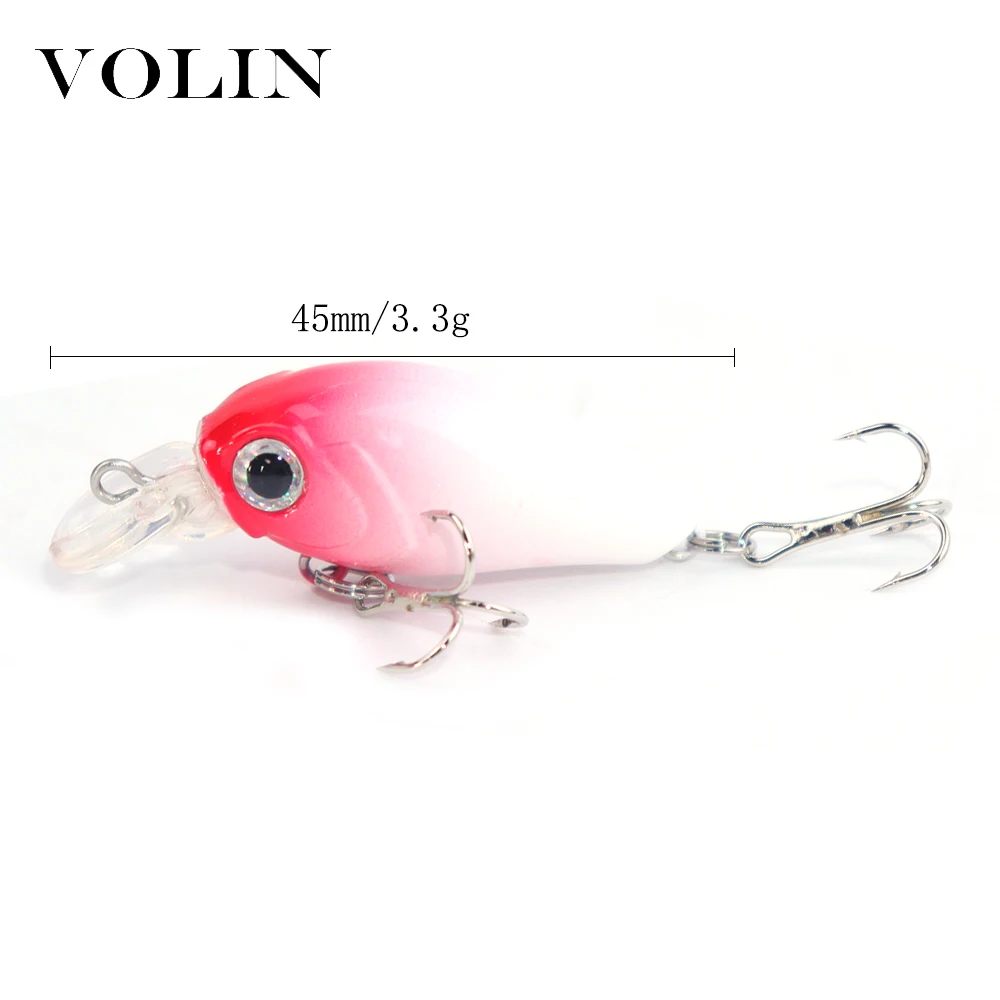 VOLIN-señuelo para pesca de lubina, cebo Artificial de Crankbait, Wobblers, 1 Uds., 45mm, 3,3g, flotante - imagen 2