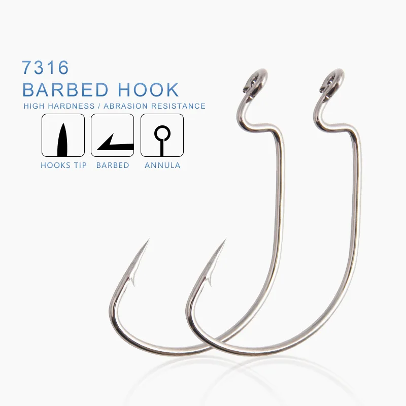 Anzuelo de manivela de vientre ancho para pesca, gancho de mar de agua dulce con cebo suave con agujero circular, accesorios de equipo de pesca, ganchos circulares, 10 Uds. - imagen 4