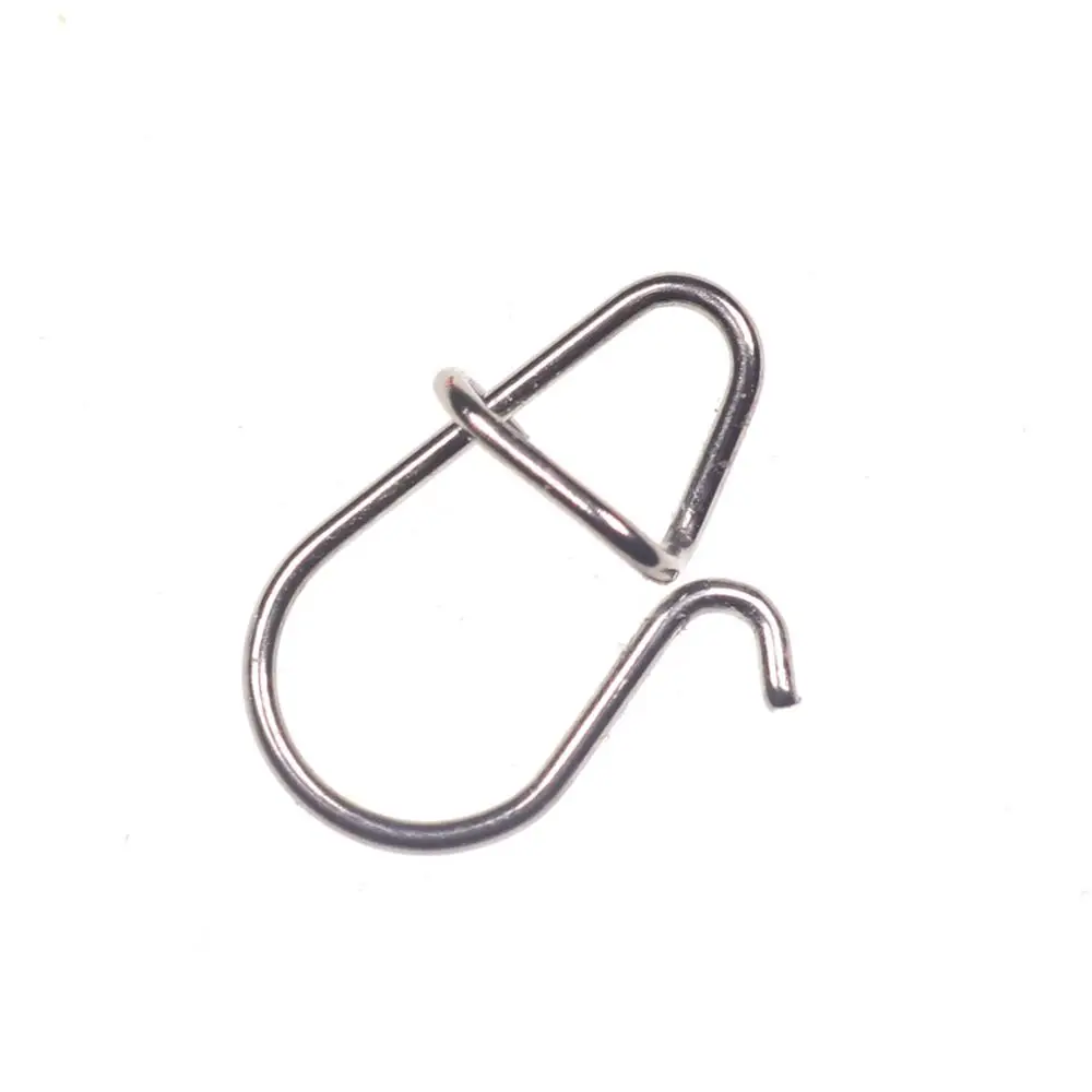 Wifreo-gancho de acero inoxidable con cierre de Clip rápido, accesorios de conector de gancho de pesca giratorio, anillos sólidos, broches de seguridad, 50 Uds. - imagen 4