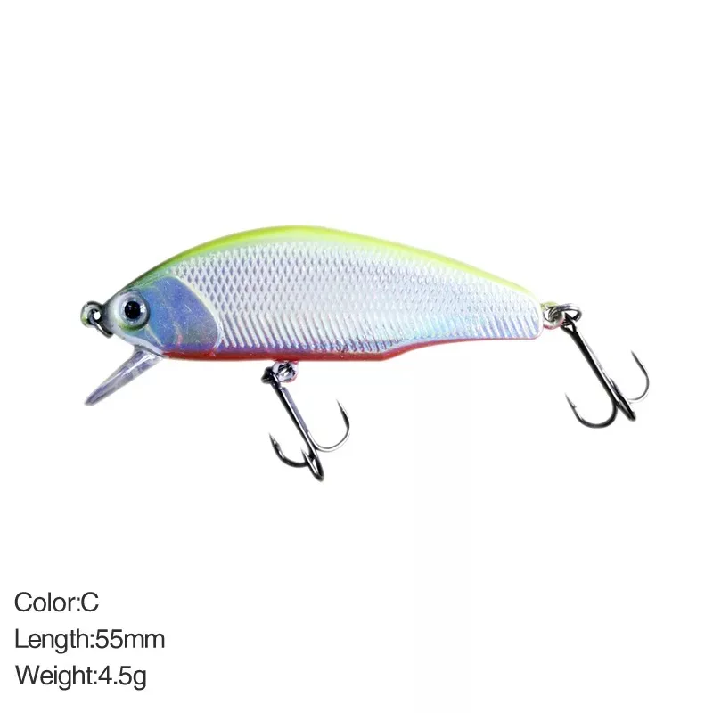 Señuelo de Pesca Minnow Wobbler, cebo japonés Jerkbait, perca, Mini señuelos de hundimiento, cebo Artificial duro, 55mm/4,5g - imagen 3