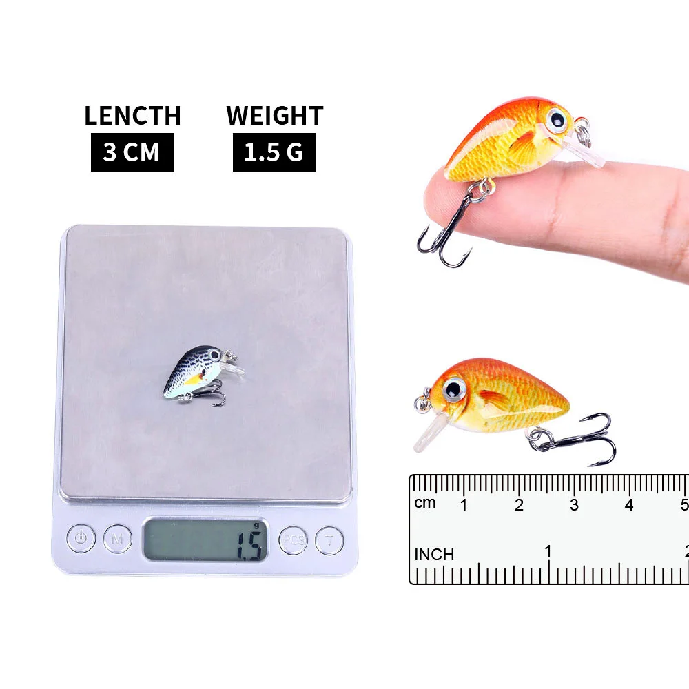 Hengjia Mini Crankbait 3cm – Señuelo para lubina y trucha - imagen 5