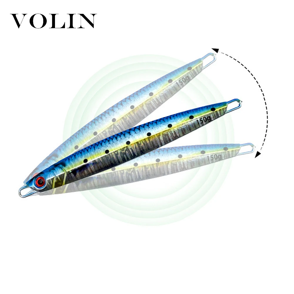 VOLIN-señuelo de pesca Jigging lento, 150g/160mm, señuelo duro, plantilla de Metal, accesorios de pesca en agua salada, 1 ud., nuevo - imagen 4