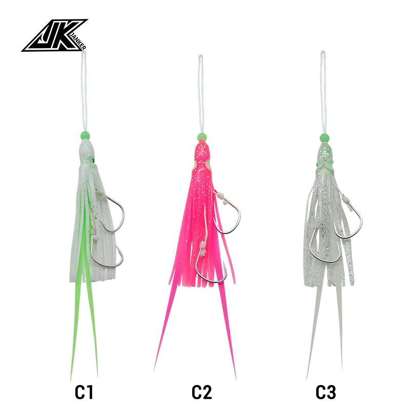 JK IHP-anzuelo luminoso Inchiku asistido, anzuelos de Lucio 1/0 2/0, señuelo de mar de 80-150g, Jigs, 3 colores disponibles, aparejos de anzuelo - imagen 3