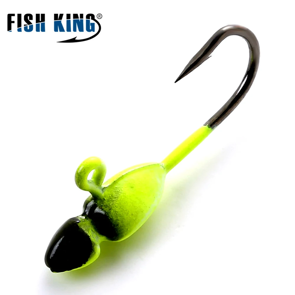 FISH KING-anzuelos de pesca de 5 piezas, señuelo de pesca de hielo con púas de 1,0g 1,2g 1,7g, anzuelo de acero con alto contenido de carbono, accesorios de pesca de invierno - imagen 3