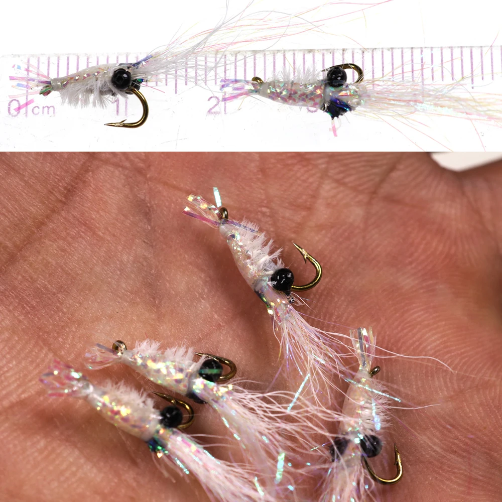 Wifreo-Mini cebo Artificial para pesca de trucha, 4 piezas, sal, camarón, ninfa, mosca UV Flash, para señuelo, moscas de agua dulce y salada - imagen 5