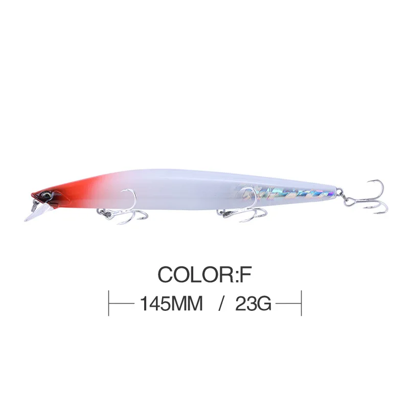 Señuelo de Pesca de pececillo flotante, señuelo Artificial duro, Wobblers para lubina, trucha, accesorios de Pesca, 145mm/23g - imagen 3