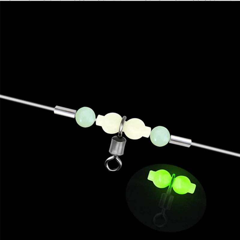 Línea de aparejos de pesca giratoria, Pin de cuentas fluorescente, enrollador, antienredos, accesorios de equipo de pesca en el mar, 5 piezas - imagen 5