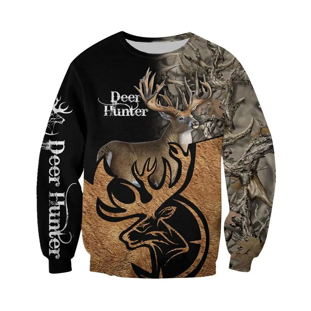 Sudadera con capucha de cazador de ciervos para hombre y mujer, ropa con estampado 3D de camuflaje, estilo Harajuku, informal, KJ021 - imagen 5