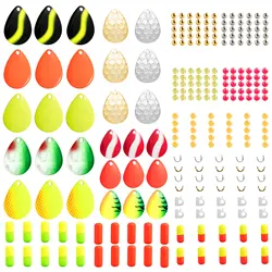 Kit de fabricación de Spinner de pesca en línea, anzuelo de hoja de agua dulce, aparejo de cola, Wobbler, lubina, trucha, salmón, piezas, 240