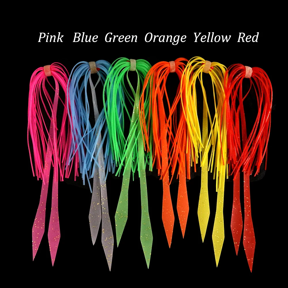 30 Uds Kabura Snapper calamar Jigging señuelo de pesca faldas de silicona Streamer combinar piezas deslizantes DIY plantillas de remolque de goma salada - imagen 2