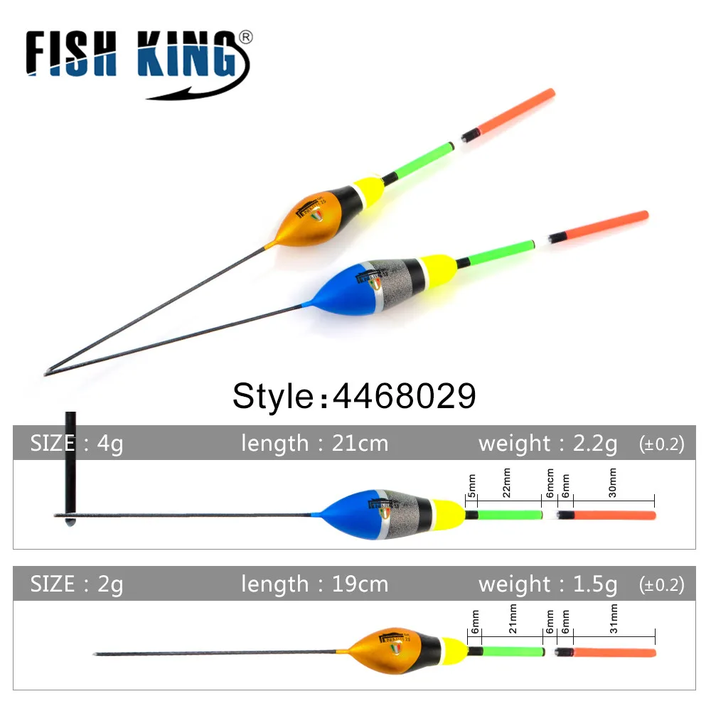 FISH KING-Juego de flotadores de Pesca, 10 unidades por lote, Flutuador de colores de tamaño mixto para carpa, boya de Pesca, aparejos de Pesca - imagen 3