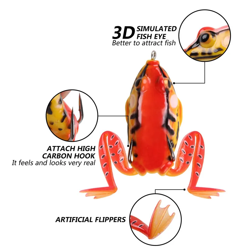 Señuelos de Pesca de rana blanda, cebos artificiales de silicona para pesca de trucha y lubina, 16,4g, 5 unids/caja - imagen 3