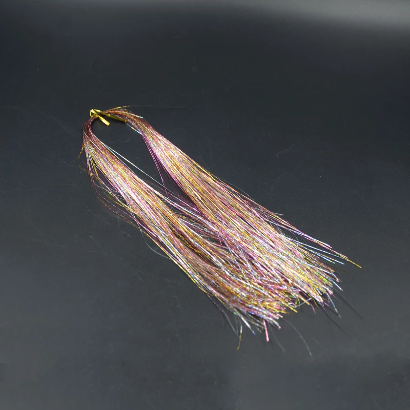 Serpentinas de oropel de colores brillantes surtidos, materiales sintéticos de atado de moscas, oropel de cristal láser plano, anzuelo de plantilla, 6 bolsas, 2 estilos - imagen 2