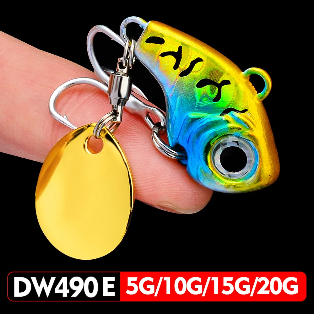 Señuelo de pesca VIB de Metal, 1 piezas, 5g, 10g, 15g, 20g, giratorio, cuchara, Pin, Crankbait, cebos de lentejuelas, aparejos de pesca - imagen 5
