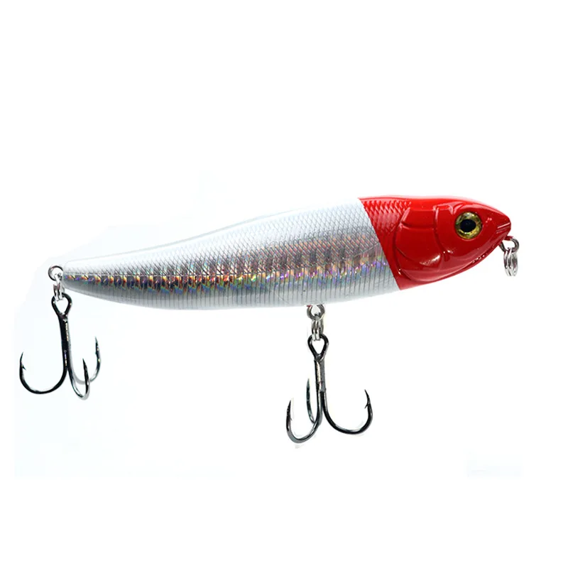 Lápiz de señuelo de pesca Stickbaits, cebo de pececillo Artificial, 95mm15g, manivela de ojo 3D, cebos duros, superficie de agua superior, Fish Tack Isca, 1PC - imagen 5