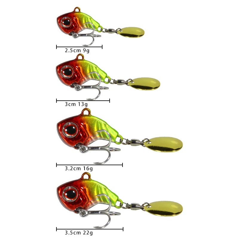 Señuelos giratorios de Metal para Pesca, cebos duros giratorios VIB con vibración, cuchara giratoria de 9g, 13g, 16g, 22g, para trucha o invierno, 1 unidad - imagen 4