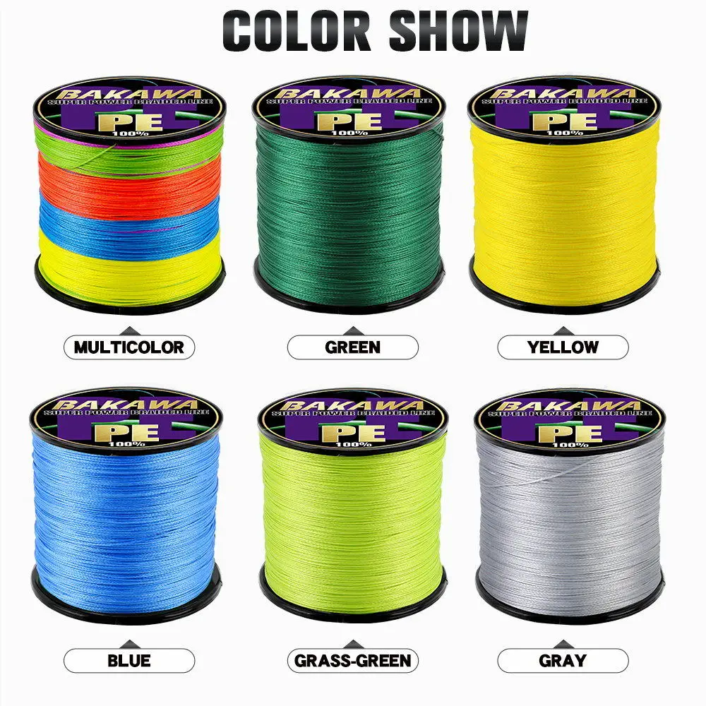 BAKAWA 8 Strands 1000M 500M 300M Braided Fishing Line Multifilament Pesca Carp Super Strong Weave Sea Saltwater Extreme 100% PE - imagen 5