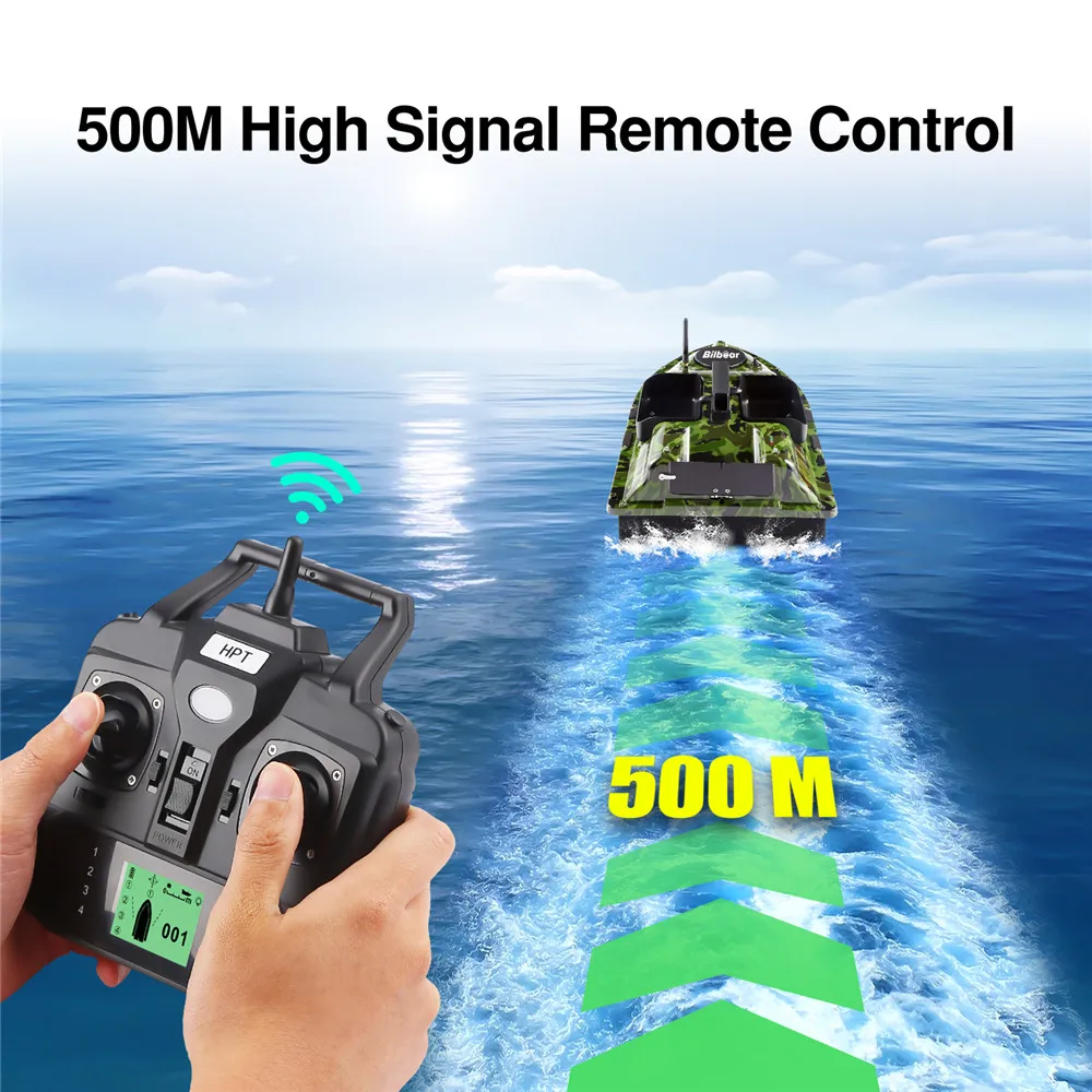 Kit de barco de cebo GPS, 3 señuelos de cebo para pesca de carpa, 500M RC, barco señuelo para lanzar, buscador de peces con Sensor de Sonar, batería, bolso - imagen 4