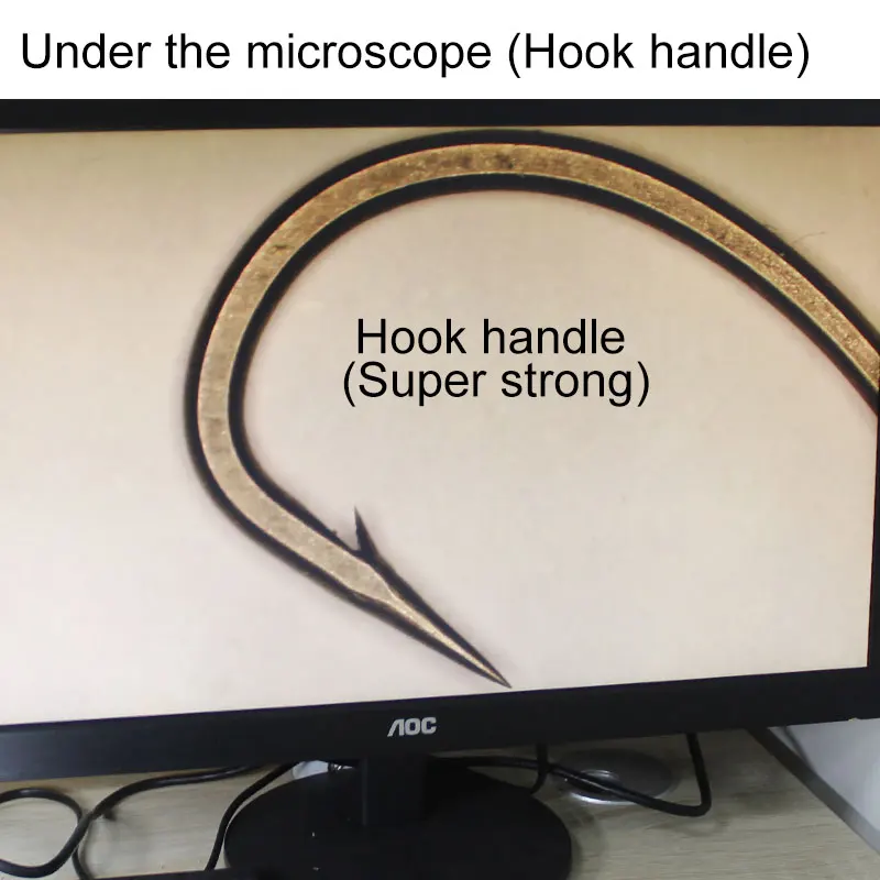20 piezas anzuelo de carpa de primera clase, vástago Kurv, revestimiento de PTFE, anzuelo de pesca de carpa con púas, aparejos de pesca gruesos, tamaño 2 4 6 8 - imagen 4