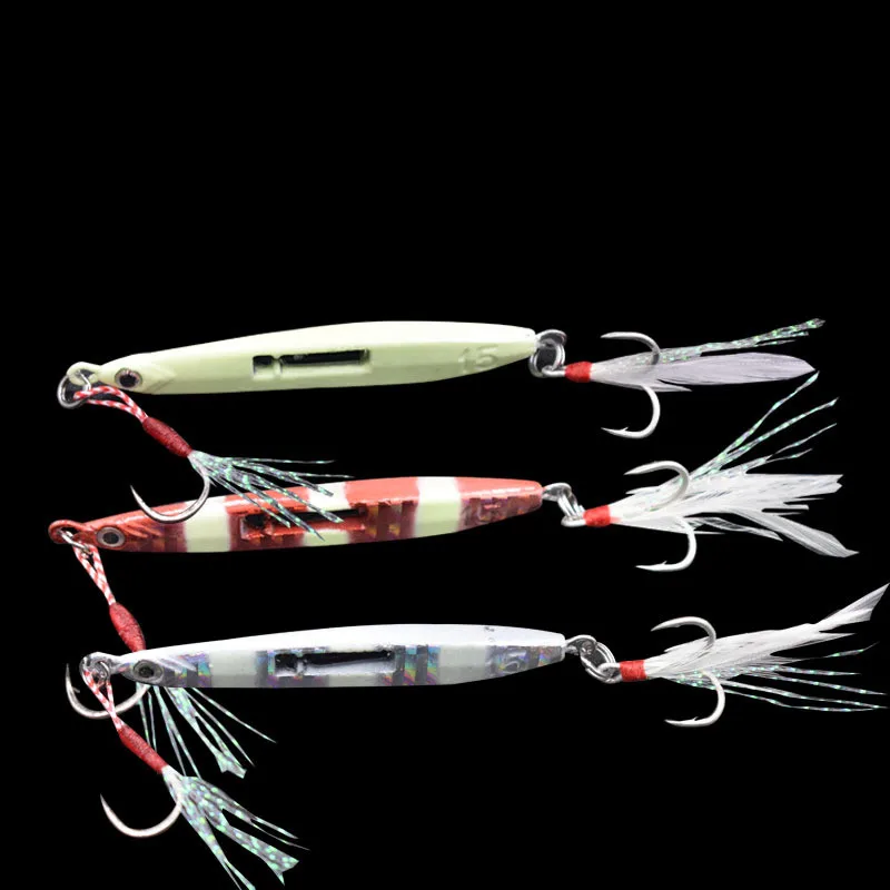 Señuelo de pesca de bolas ruidosas, Jigbait de 15g de largo alcance, Artificial brillante señuelo, cebo duro luminoso, ganchos de calidad, 1 pieza, venta - imagen 3