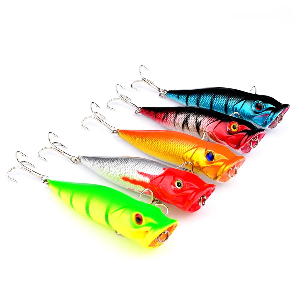 Popper-Señuelos de Pesca de 95mm y 12g, anzuelo con ojos 3d, Crankbait, Wobblers, aparejos de carpa, señuelo duro - imagen 2