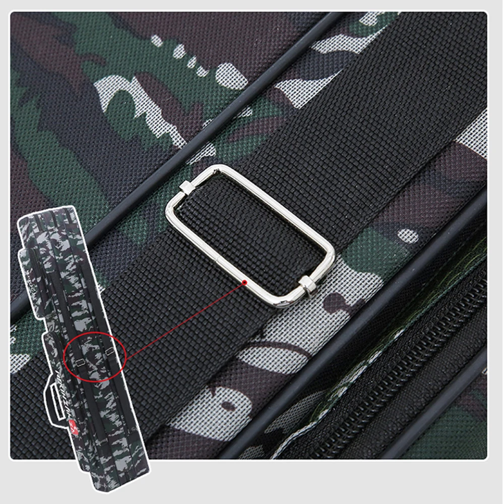 Portador de caña de pescar plegable portátil de 3 capas, bolsa de almacenamiento de herramientas de caña de pescar, estuche de aparejos de pesca X274GX, 130cm - imagen 4