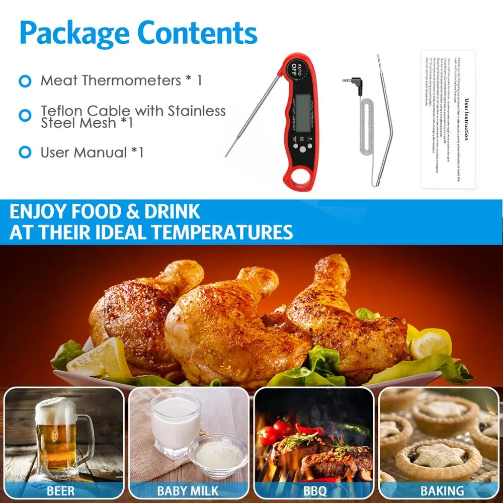 Termómetro digital ORIA – Sonda impermeable para cocina y pesca - imagen 5