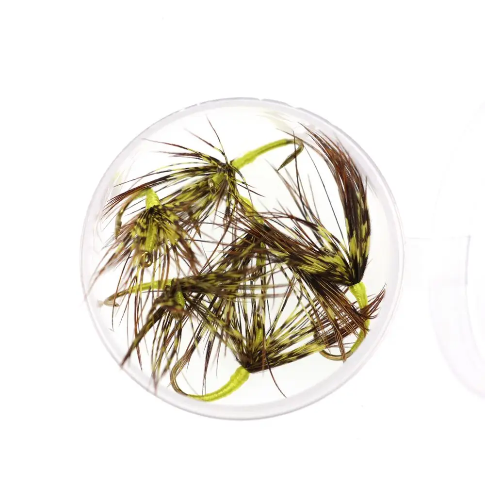 Wifreo-señuelo de pesca con mosca, caja de gancho de púas, larvas, ninfa, moscas húmedas, 6 uds., n. ° 12 - imagen 3