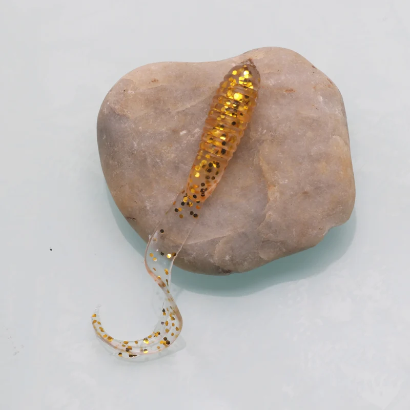 POETRYYI-señuelo de Pesca suave, cebo de silicona para gusanos, cebo de palo salvaje, aparejos blandos, para carpa, lubina, trucha, 50 Uds. - imagen 5