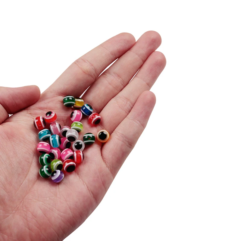 Cuentas de pesca de ojo de pez de 4/6/8mm, 50 piezas, colores mezclados, impuestos, juego de cuentas acrílicas de pesca, aparejos de pesca de lubina - imagen 2