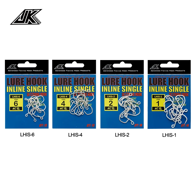 JK LHIS-anzuelo de pesca de acero con alto contenido de carbono, anzuelo para pesca marina, resistente a la corrosión, 1 #/ 2 #/ 4 #/ 6 #