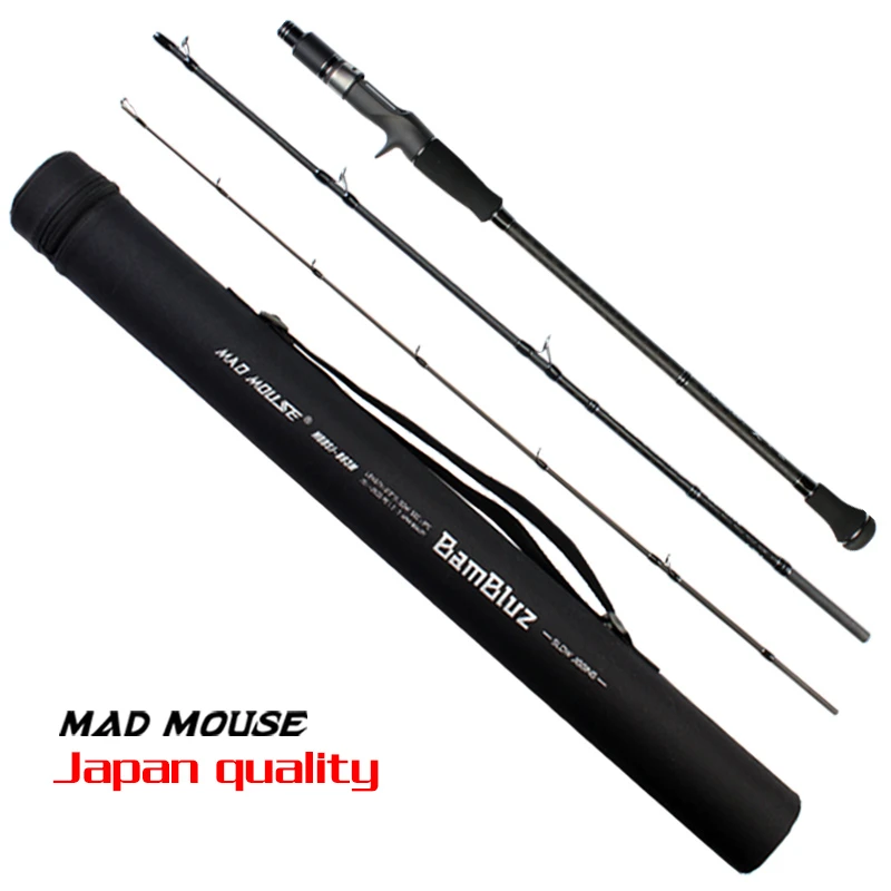 MADMOUSE BamBluz Japón piezas completas Fuji 3 secciones varilla de Jigging lenta portátil 1,9 M envío/casting Corss carbono océano barco varilla - imagen 2