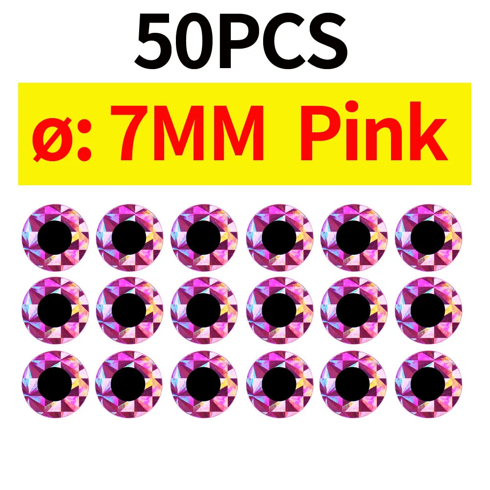 50pcs 7MM Pink