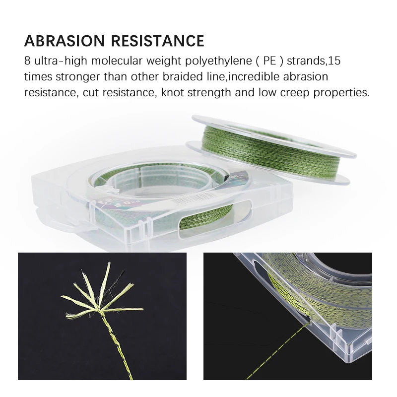 Línea de pesca trenzada de 8 hebras, multifilamento PE de 100M, alambre de pesca verde resistente, cuerda de pesca japonesa para carpa, aparejos de pesca - imagen 3