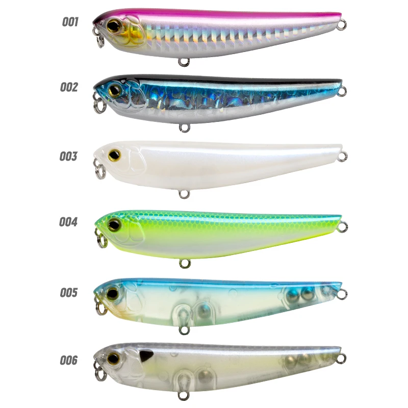 D1-Señuelos de Pesca de lápiz flotante, 80mm, 8,5g, cebos duros artificiales, ojos 3D, accesorios de pesca para lucios - imagen 5