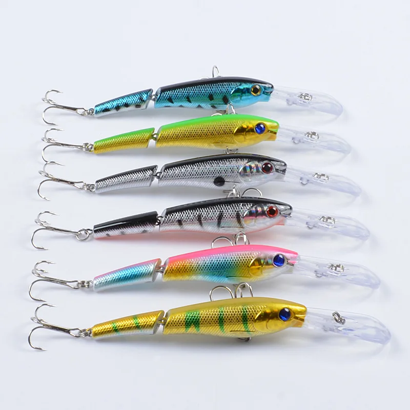 Señuelo de pesca Jerkbait Minnow, cebo de plástico duro, Artificial, Lucio, ABS, Wobbler para anzuelos, Crankbait, ojos 3D de mar, 1 piezas - imagen 5