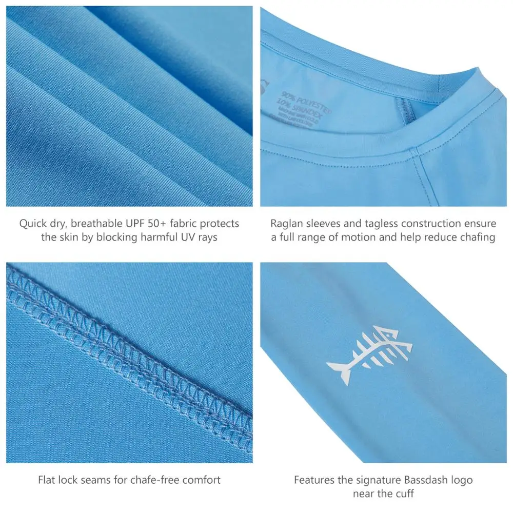 Bassdash-Camiseta de protección solar UPF 50 + UV para mujer, camisas de manga larga para pesca, senderismo y rendimiento - imagen 4