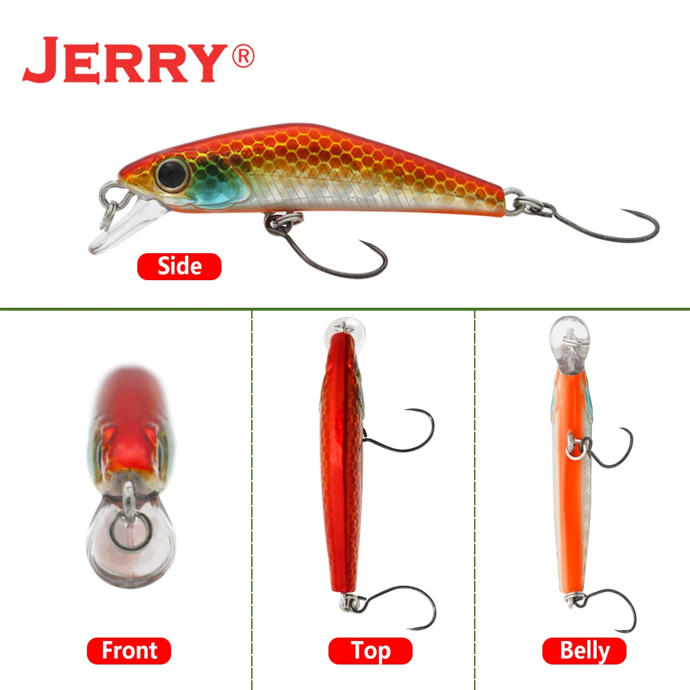 Jerry Pan Jerkbait Minnow Señuelos de Pesca Buceo Profundo Cebos Duros Artificiales 45mm 55mm Hundiendo Pike Bass Pesca Tackle - imagen 5