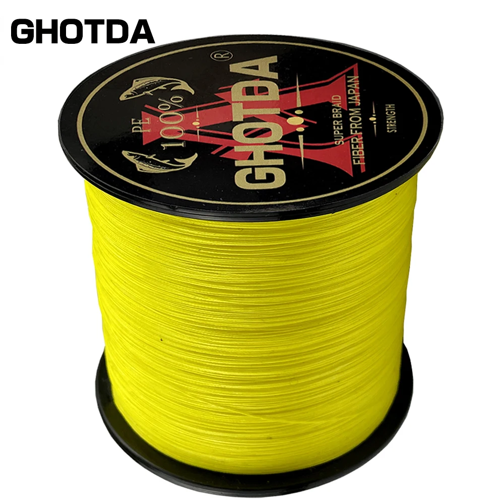 GHOTDA-sedal de Pesca trenzado de 4 hebras, hilo de Pesca de 1000M, 500M y 300M, multifilamento, tejido superfuerte, para Pesca de carpa, agua salada, extrema, 100% PE - imagen 2