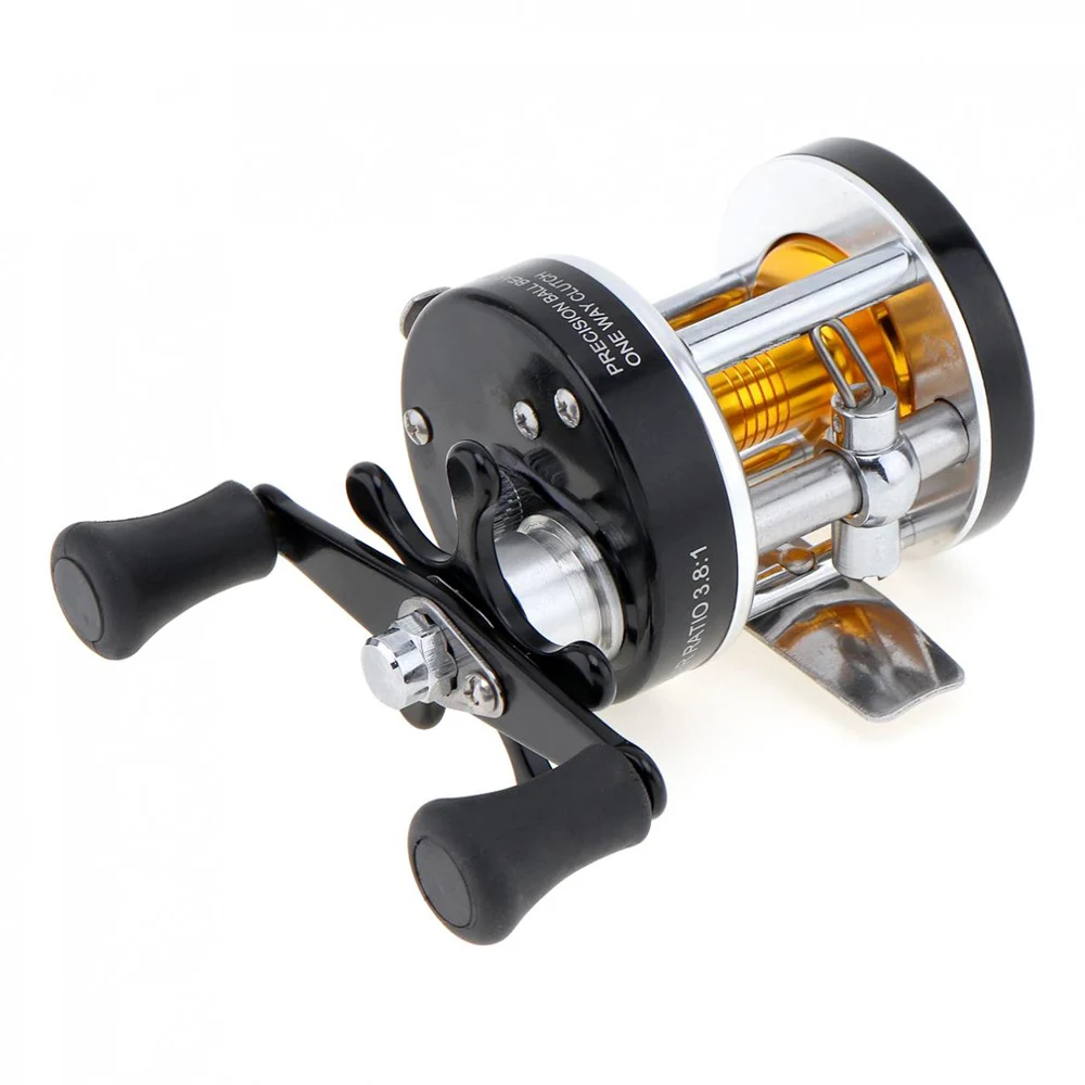 Carrete De Pesca De Metal para mano derecha 3BB 3,8: 1, tambor fundido, Material para carpa, plato De hierro, rueda De mar para curricán - imagen 3