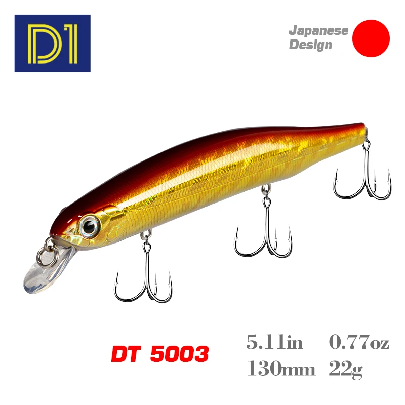 D1-señuelo de pesca flotante, cebo falso de suspensión Minnow 130mm 22g, 0-1,2 m, 2020 Jerkbait - imagen 2
