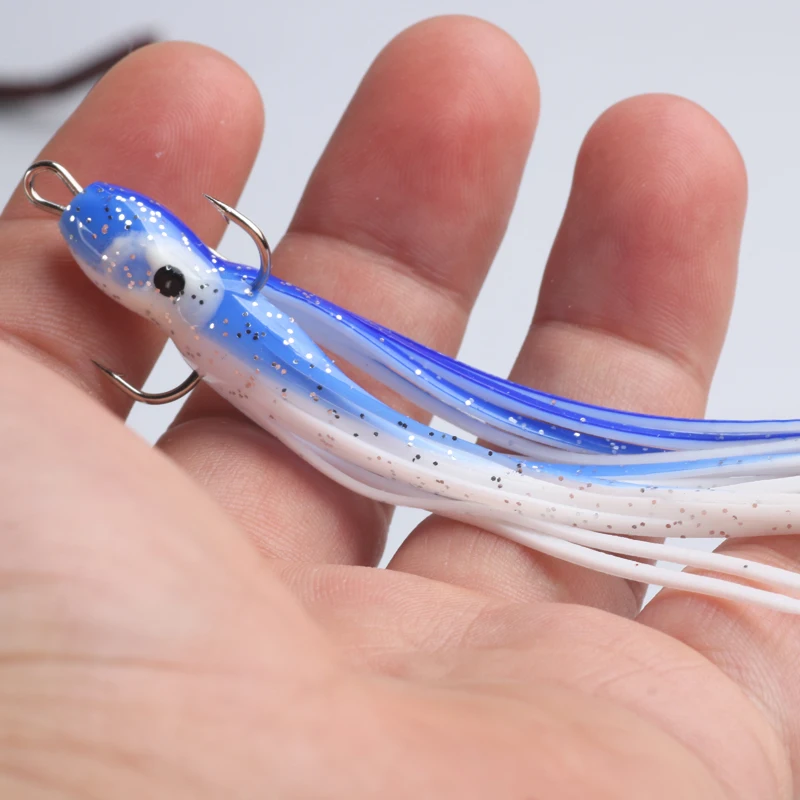 POETRYYI Señuelos de Pesca de pulpo suave para Jigs, faldas de pulpo luminosas de colores mezclados, cebo Artificial para Jigging, falda de calamar, 1 unidad - imagen 3