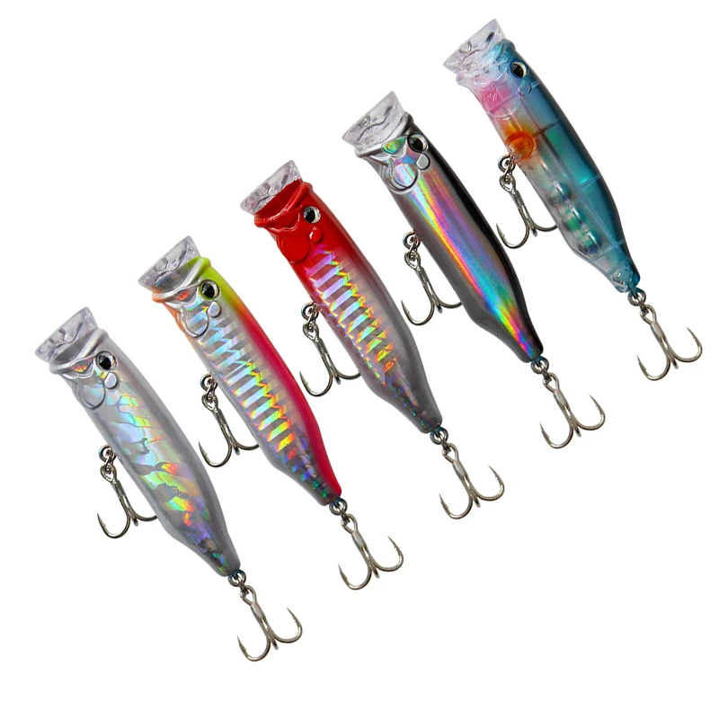 Señuelos de pesca de 7cm/9,4g, cebo Popper 2023, nuevo cebo duro Artificial de plástico Topwater, Crankbait Wobblers, aparejos de pesca de perca, 1 ud. - imagen 2