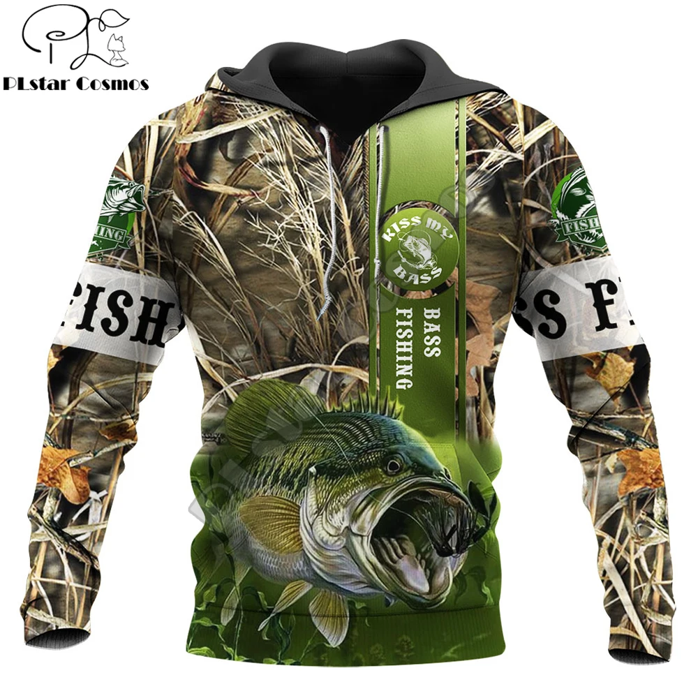 Bass Fishing-Sudadera con capucha 3D completamente estampada para hombre, ropa de calle Harajuku, sudaderas con capucha de otoño, chaqueta informal Unisex, chándales KJ0109 - imagen 4