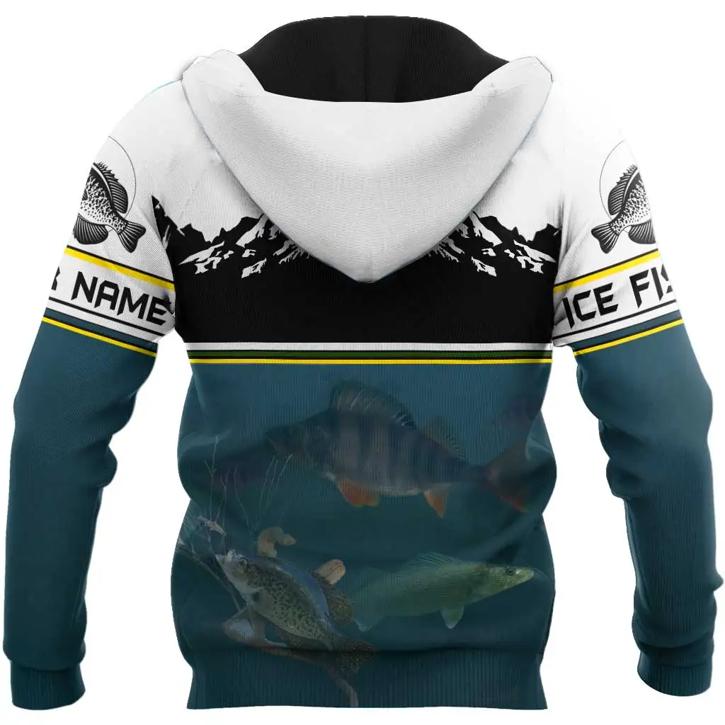 Sudadera con capucha y sudadera para hombre con estampado 3D de nombre personalizado de pesca bajo el agua, sudaderas con cremallera Unisex de otoño, ropa de calle informal KJ827 - imagen 2