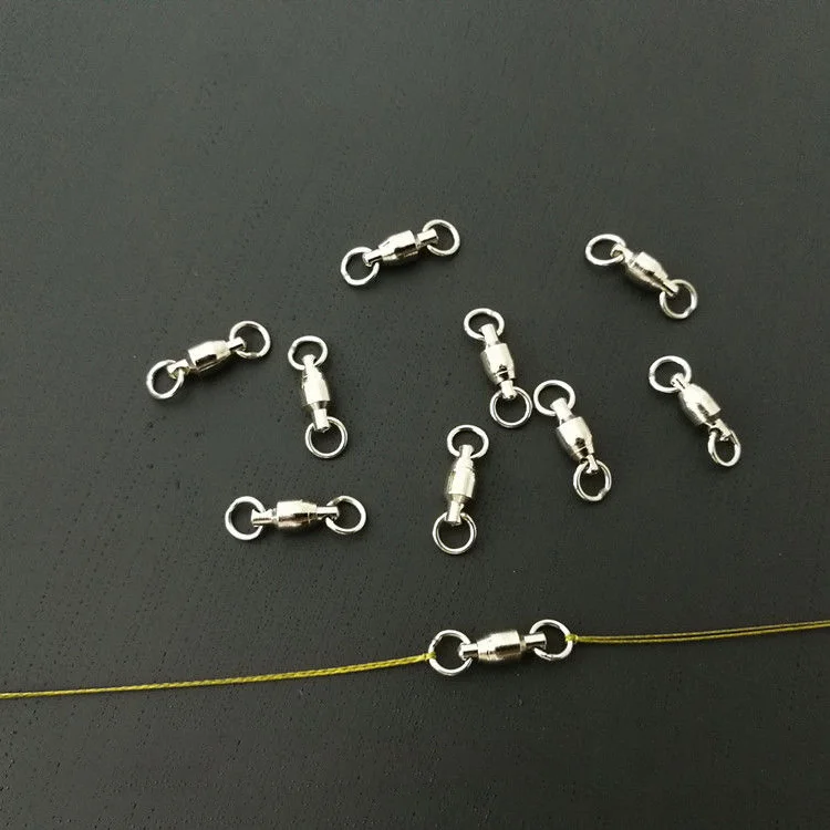 Conector de pesca de 10 piezas, anillo de conexión de cobre de aleación de rodamiento de 8 anillos - imagen 5