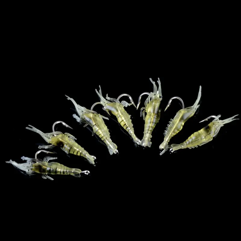 Cebos artificiales de 4cm y 1,3g, 10 unids/lote, señuelo de Camarón con ganchos de pesca, señuelo suave, cebo de pesca de camarón, pesca de carpa B220 - imagen 5